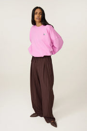 Fabienne Chapot Charlot Trousers Brown Pinstripe