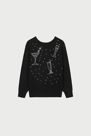 Fabienne Chapot Cocktail Bar Knit Sweater Black