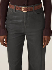 Fabienne Chapot Cut It Out Heart Suede Belt Chocolate