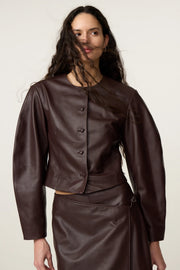 Fabienne Chapot Danni Leather Jacket Cocoa
