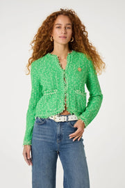 Fabienne Chapot Joshua Tweed Cardigan Green Apple