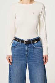 Fabienne Chapot Play Of Studs Leather Belt Black