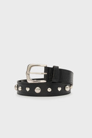 Fabienne Chapot Play Of Studs Leather Belt Black