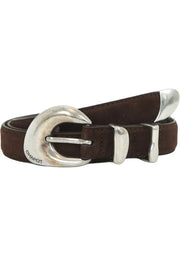 Fabienne Chapot Precious Pebble Suede Belt Cocoa