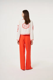 Fabienne Chapot Serviette Blouse Cosy White/Tangerine