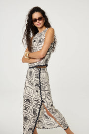 Fabienne Chapot Tila Skirt Cosy White/Black Print