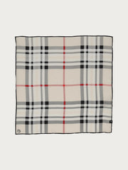 Fraas Silk Scarf Check Pattern Butter Cream