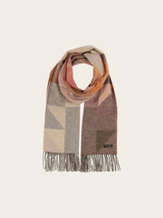 Fraas Knit Scarf Geo Pattern Sand MLT