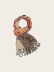Fraas Knit Scarf Geo Pattern Sand MLT