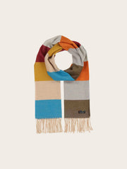 Fraas Striped Knit Scarf Safari Green MLT