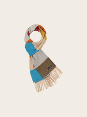 Fraas Striped Knit Scarf Safari Green MLT