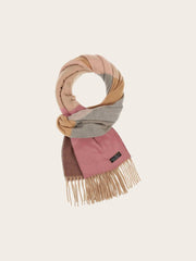 Fraas Knit Scarf Colourblock Hearts Powder Rose