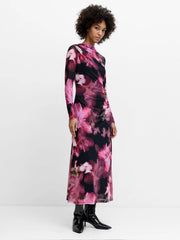 French Connection Talluah Tarrisa Mesh Midi Dress Black Multi