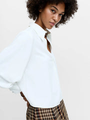 French Connection Arezzo Neck Trim Blouse Winter White