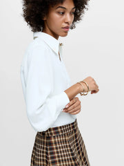 French Connection Arezzo Neck Trim Blouse Winter White