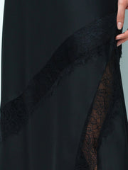 French Connection Dahlia Satin Lace Skirt Black
