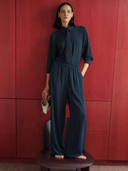 French Connection Erma Pinstripe Wide Leg Trousers