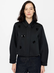 French Connection Celia Embellished Satin Jacket Black