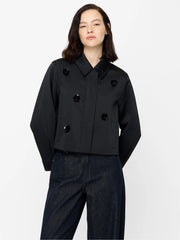 French Connection Celia Embellished Satin Jacket Black