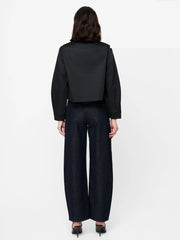 French Connection Celia Embellished Satin Jacket Black