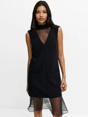 French Connection Azra Organza Mix Dress Black