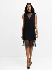French Connection Azra Organza Mix Dress Black