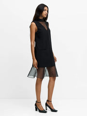 French Connection Azra Organza Mix Dress Black