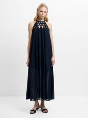 French Connection Beth Lurex Maxi Dress Navy