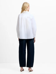 French Connection Cambria Flower Embroidered Shirt Linen White Multi