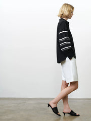 French Connection Cambria Ric Rac Shirt Black/Linen White