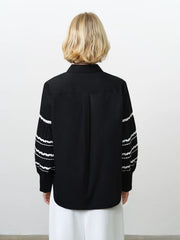 French Connection Cambria Ric Rac Shirt Black/Linen White