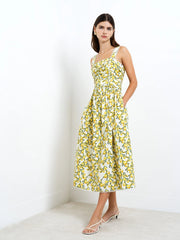 French Connection Citrus Barletta Ruched Dress Citrus Multi