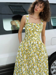 French Connection Citrus Barletta Ruched Dress Citrus Multi