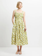 French Connection Citrus Barletta Ruched Dress Citrus Multi