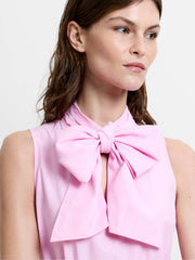 French Connection Era Poplin Godet Bow Dress Light French Pink