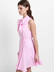 French Connection Era Poplin Godet Bow Dress Light French Pink