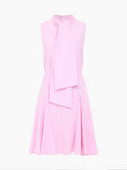 French Connection Era Poplin Godet Bow Dress Light French Pink