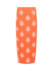 French Connection Imelda Ditsy Floral Skirt Paradise Orange