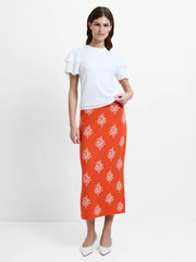 French Connection Imelda Ditsy Floral Skirt Paradise Orange