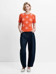French Connection Imelda Ditsy Floral Top Paradise Orange