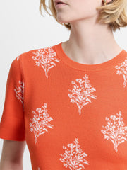 French Connection Imelda Ditsy Floral Top Paradise Orange