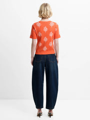 French Connection Imelda Ditsy Floral Top Paradise Orange