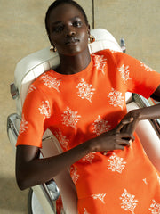 French Connection Imelda Ditsy Floral Top Paradise Orange