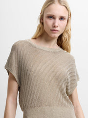 French Connection Jada Metallic Knit Top