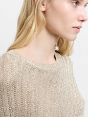 French Connection Jada Metallic Knit Top
