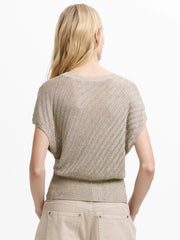 French Connection Jada Metallic Knit Top