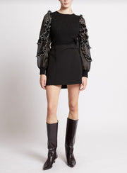 French Connection Krista Ruffle Trim Top Black