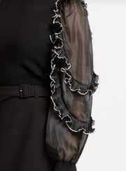 French Connection Krista Ruffle Trim Top Black