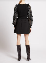 French Connection Krista Ruffle Trim Top Black