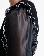 French Connection Krista Ruffle Trim Top Black